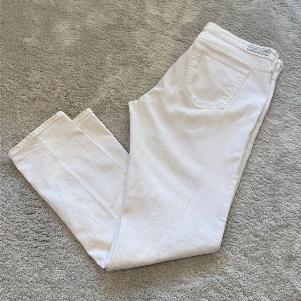 Ag Adriano Goldschmied The Stilt Cigarette Leg White Pants